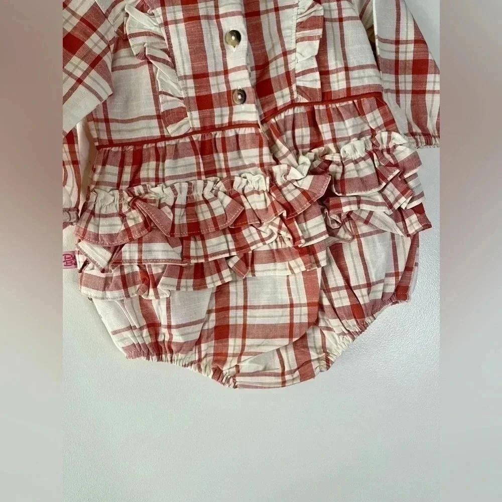 Ruffle Butts Plaid Waterfall Bubble Romper